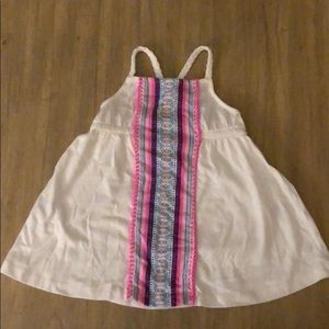 White and bright print dress